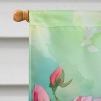 Indiana Peonies in Watercolor House Flag