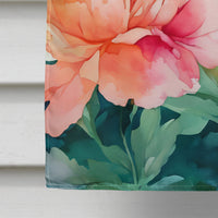 Indiana Peonies in Watercolor House Flag