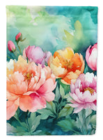 Indiana Peonies in Watercolor House Flag
