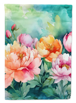 Indiana Peonies in Watercolor House Flag