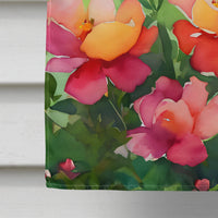 Iowa Wild Prairie Roses in Watercolor House Flag