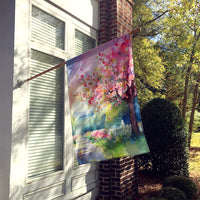 Michigan Apple Blossoms in Watercolor House Flag