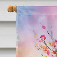 Michigan Apple Blossoms in Watercolor House Flag