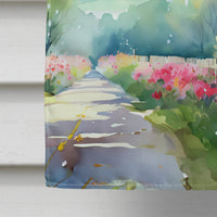 Michigan Apple Blossoms in Watercolor House Flag