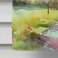 Michigan Apple Blossoms in Watercolor House Flag