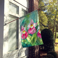 Minnesota Pink and White Lady�s Slippers in Watercolor House Flag