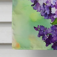 New Hampshire Purple Lilac in Watercolor House Flag