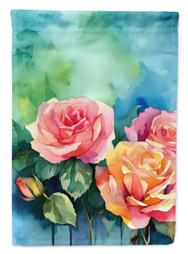 New York Roses in Watercolor House Flag