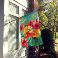 Ohio Scarlet Carnations in Watercolor House Flag