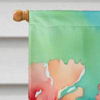 Ohio Scarlet Carnations in Watercolor House Flag
