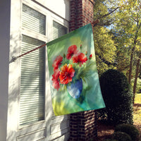 Ohio Scarlet Carnations in Watercolor House Flag