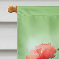 Ohio Scarlet Carnations in Watercolor House Flag