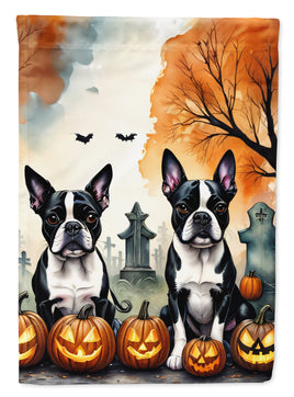 Caroline's Treasures Bandiera Giardino Halloween - Nero Pug, 28x38 Cm, Double Face, Poliestere