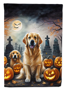 Golden Retriever Spooky Halloween House Flag