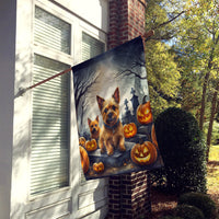 Norwich Terrier Spooky Halloween House Flag