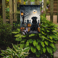 Black Pug Spooky Halloween Garden Flag