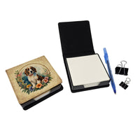 Welsh Springer Spaniel and Flowers PU Leather Note Paper Holder