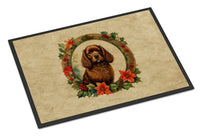 American Water Spaniel Christmas Flowers Doormat