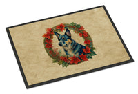 Australian Cattle Dog Christmas Flowers Doormat