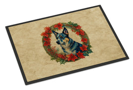 Australian Cattle Dog Christmas Flowers Doormat