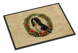 Welsh Springer Spaniel Christmas Flowers Doormat