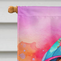 Basset Hound Hippie Dawg House Flag