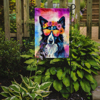 Border Collie Hippie Dawg Garden Flag