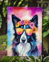 Border Collie Hippie Dawg Garden Flag