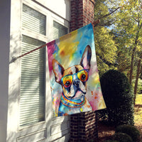 Boston Terrier Hippie Dawg House Flag