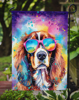 Cavalier Spaniel Hippie Dawg Garden Flag