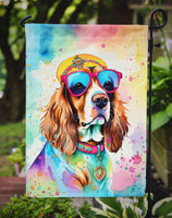 Cavalier Spaniel Hippie Dawg Garden Flag