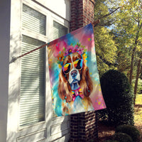 Cavalier Spaniel Hippie Dawg House Flag