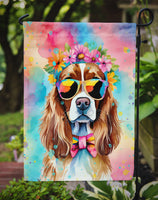 Cavalier Spaniel Hippie Dawg Garden Flag