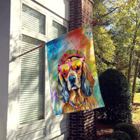 Cocker Spaniel Hippie Dawg House Flag