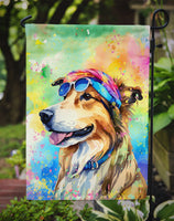 Collie Hippie Dawg Garden Flag
