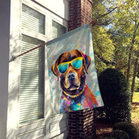 Chocolate Labrador Hippie Dawg House Flag