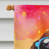 Chocolate Labrador Hippie Dawg House Flag