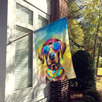 Chocolate Labrador Hippie Dawg House Flag