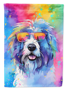 Old English Sheepdog Hippie Dawg House Flag