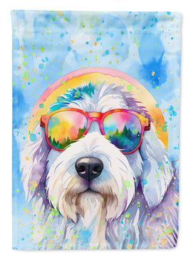 Old English Sheepdog Hippie Dawg House Flag