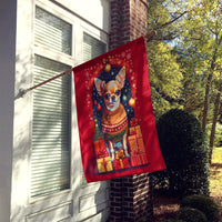 Chihuahua Holiday Christmas House Flag