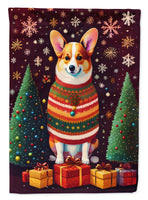 Corgi Holiday Christmas House Flag