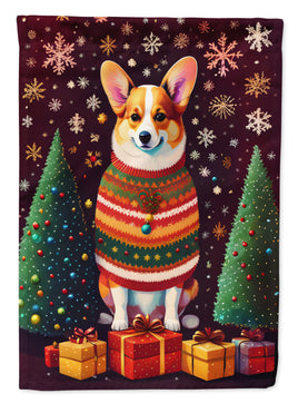 Corgi Holiday Christmas House Flag
