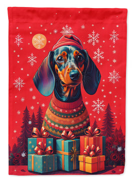 Dachshund Holiday Christmas House Flag