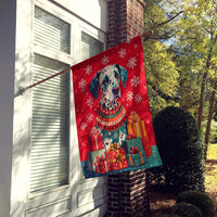 Dalmatian Holiday Christmas House Flag