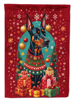 Doberman Pinscher Holiday Christmas House Flag