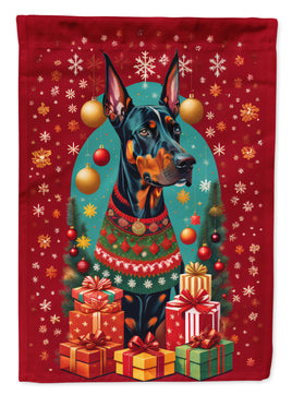 Doberman Pinscher Holiday Christmas House Flag