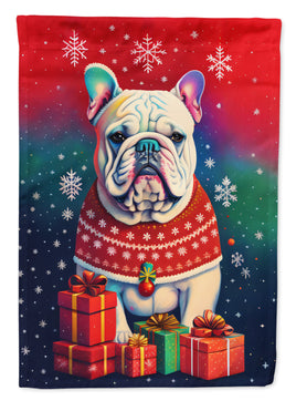 English Bulldog Holiday Christmas House Flag