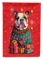 English Bulldog Holiday Christmas House Flag