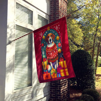 English Foxhound Holiday Christmas House Flag